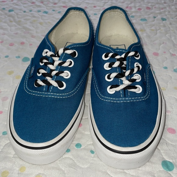 CUSTOM LACED VANS SIZE 5.5 TEAL/BLUE - Picture 2 of 14